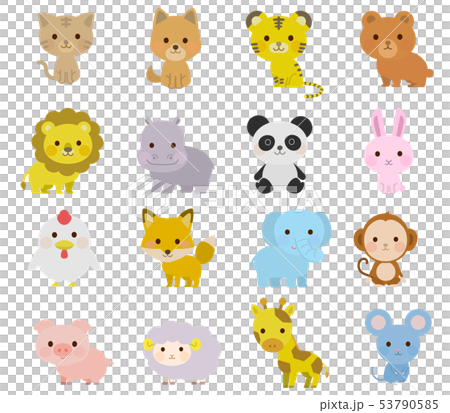 かわいい動物の全身 イラストのイラスト素材 53790585 Pixta