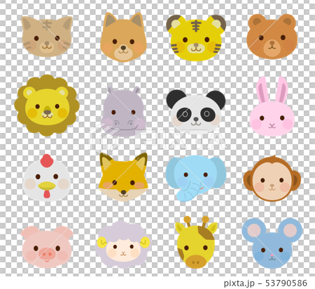 かわいい動物の顔 アイコン イラスト01のイラスト素材 53790586 Pixta