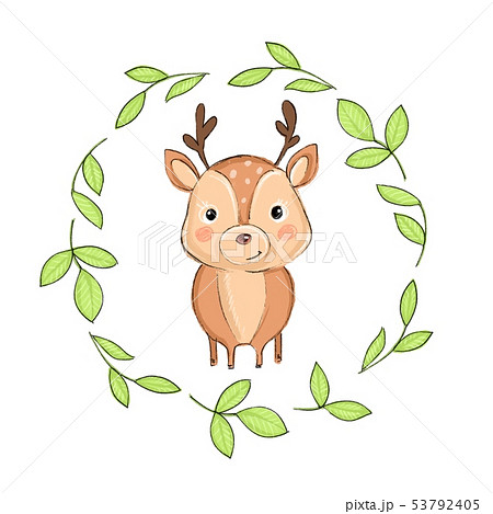 Cute Baby Deer Cartoon Illustration Stock Illustration