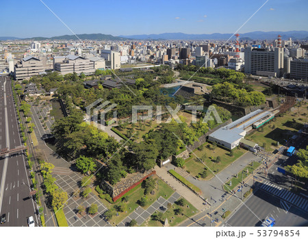 高松市立玉藻公園（高松城跡）とその周辺を俯瞰する 53794854