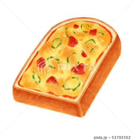 トースト チーズ 厚切り 山型のイラスト素材 53795502 Pixta