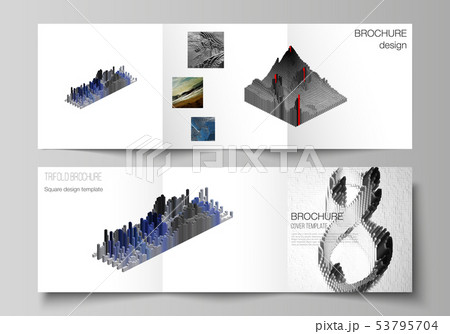 Vector layout of square format covers design templates for trifold brochure, flyer, magazine. Big 53795704