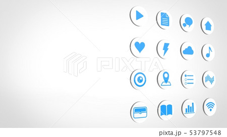 アプリケーションアイコン 丸 白 アングル 右 アプリケーションアイコン 丸 白 アングル 右 53797548