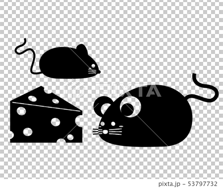 ねずみ ねずみ年 2020年 年賀状 イラスト チーズのイラスト素材 53797732 Pixta