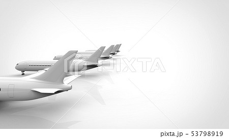 飛行機 複数 側面 左のイラスト素材