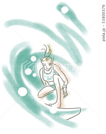 サーフインをしている女性 53800376