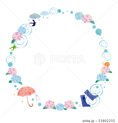 フレーム素材 梅雨イメージ1テクのイラスト素材
