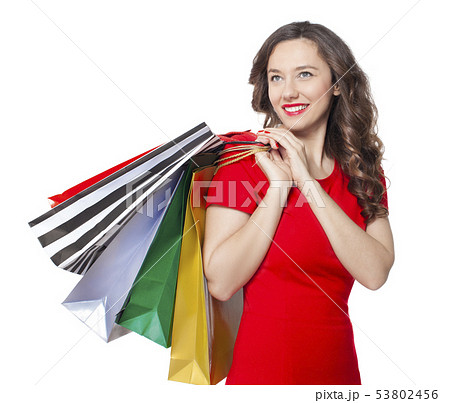 Young woman shopping Young woman shopping 53802456