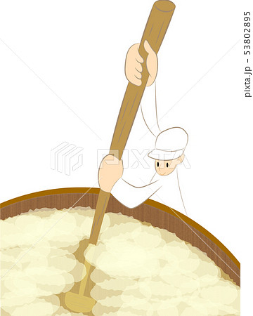 原酒を櫂棒で撹拌する杜氏 53802895