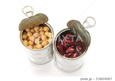 缶詰の、ひよこ豆とレッドキドニービーンズ 53804067