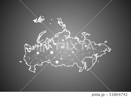 Vector wireframe mesh polygonal of russia map. 53804742