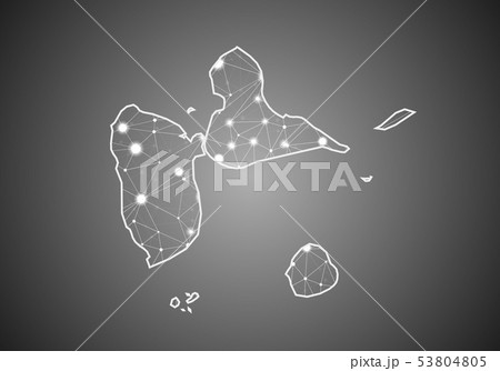 Vector wireframe mesh polygonal of guadeloupe map. Vector wireframe mesh polygonal of guadeloupe map. 53804805