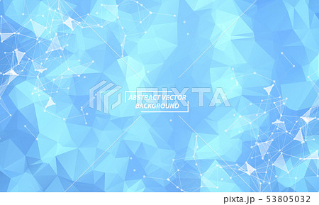 Abstract Blue Polygonal Space Background with 53805032