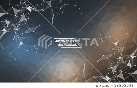 Black Geometric Polygonal background molecule and 53805043