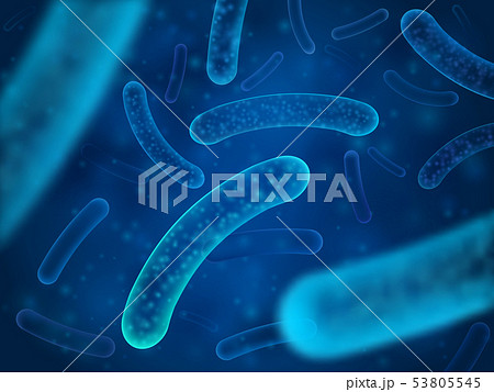 Micro bacterium and therapeutic bacteria organisms. Microscopic salmonella, lactobacillus or Micro bacterium and therapeutic bacteria organisms. Microscopic salmonella, lactobacillus or 53805545