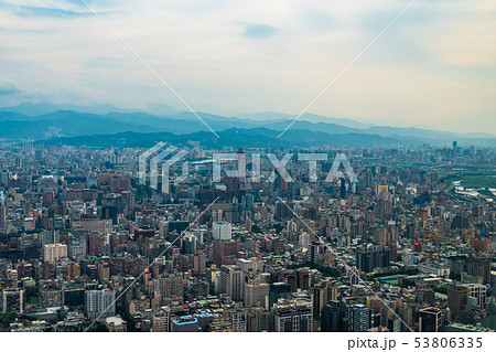 台湾 台北市街地航空写真 53806335