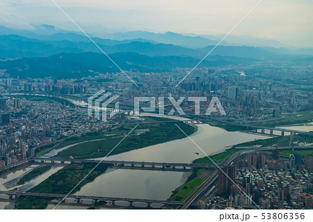 台湾 台北市街地航空写真 台湾 台北市街地航空写真 53806356