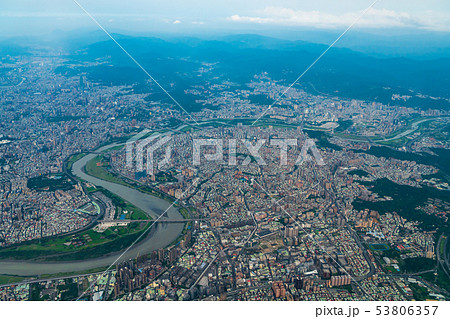 台湾 台北市街地航空写真 53806357