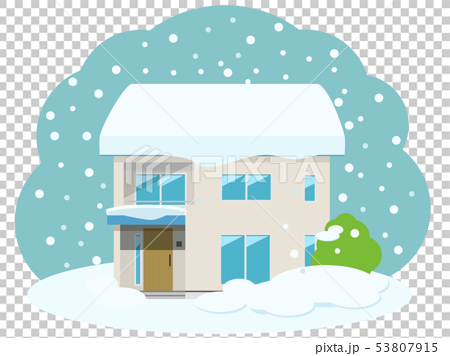 住宅 大雪被害 のイラスト素材