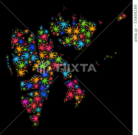 Mosaic Svalbard Islands Map of Colored Marijuana Leaves Mosaic Svalbard Islands Map of Colored Marijuana Leaves 53808289