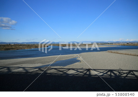 東海道新幹線からの車窓風景 天竜川 東海道新幹線からの車窓風景 天竜川 53808540