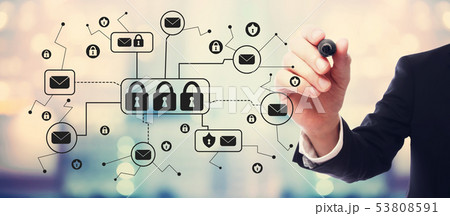 Email security theme with businessman Email security theme with businessman 53808591