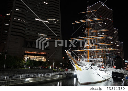 みなとみらい夜景 日本丸 みなとみらい夜景 日本丸 53811580