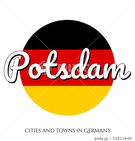 Circle button Icon with national flag of Germany with black, red and yellow colors and inscription Circle button Icon with national flag of Germany with black, red and yellow colors and inscription 53811640