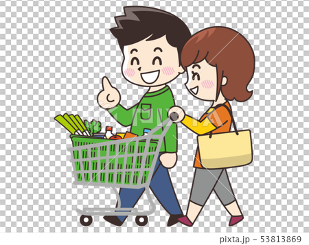 Young men and women shopping 53813869