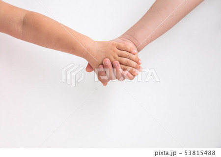白背景に子供が手を繋ぐ生命を大切に命のつながり 白背景に子供が手を繋ぐ生命を大切に命のつながり 53815488