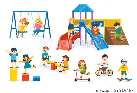 Set of Happy excited kids having fun together. 53816467