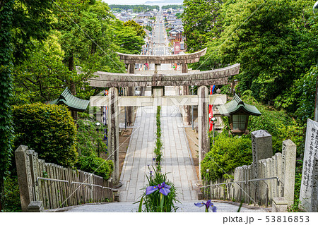 宮地嶽神社 光の道 福岡県福津市 の写真素材