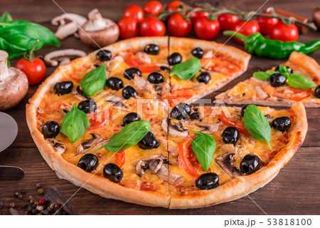 Tasty fresh hot pizza  53818100