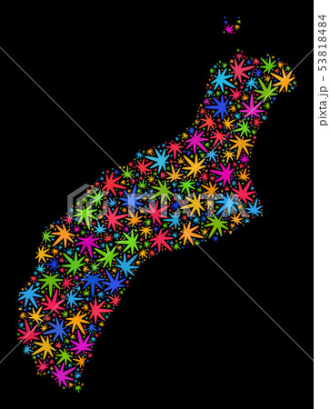 Mosaic Niihau Island Map of Colored Hemp Leaves Mosaic Niihau Island Map of Colored Hemp Leaves 53818484