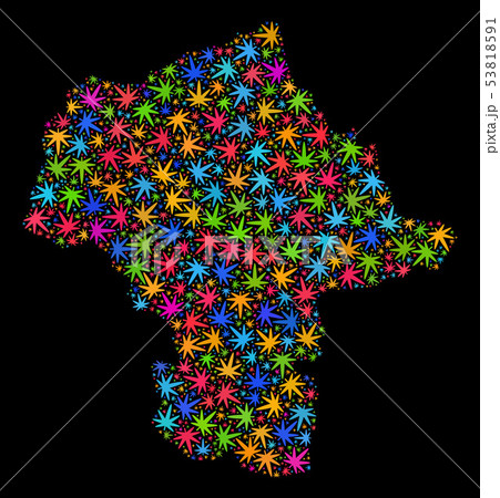 Mosaic Mazovia Province Map of Bright Marijuana Leaves 53818591