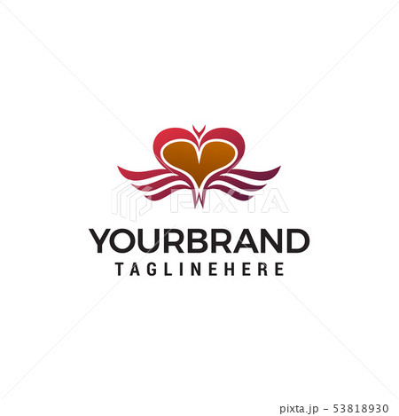 Love Heart Wings logo design concept template Love Heart Wings logo design concept template 53818930