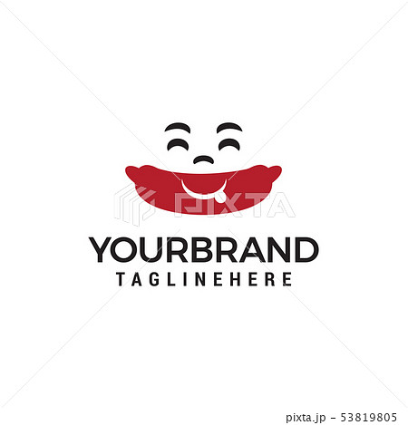 smile hot dog logo concept vector design template smile hot dog logo concept vector design template 53819805
