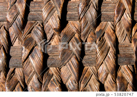 Natural braided rattan texture background. Top view. Flat lay. 53820747