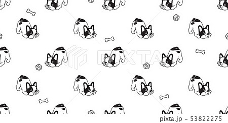 dog seamless pattern vector french bulldog ball 53822275
