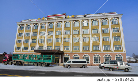 Street at winter in Harbin, China 53823429