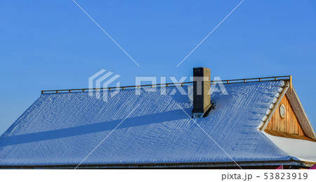 Snow on rural house Snow on rural house 53823919