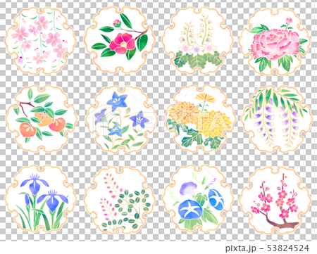 Snow ring and flower icons 53824524