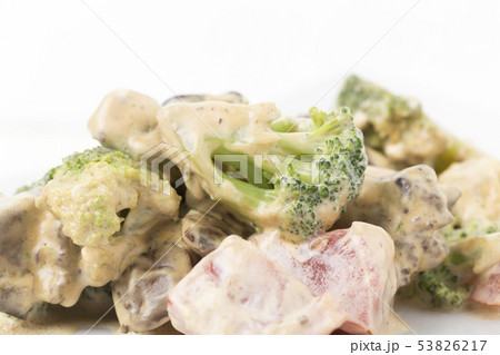 Stewed meat with vegetables in sour cream sauce. I Stewed meat with vegetables in sour cream sauce. I 53826217