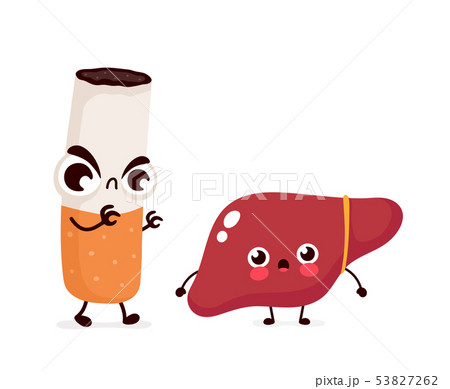 Angry scary cigarette kill liver character 53827262