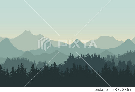 Realistic illustration of mountain landscape with 53828365