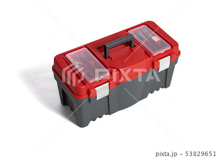 Plastic tool box on a white background. Set Plastic tool box on a white background. Set 53829651