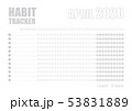Printable blank A4 size sheet of Habit tracker template 53831889