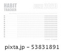 Printable blank A4 size sheet of Habit tracker template 53831891