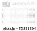 Printable blank A4 size sheet of Habit tracker template 53831894