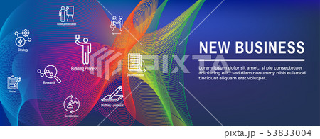 New Business Process Web Header Banner / Icon Set 53833004